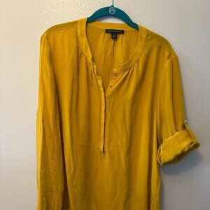 Banana Republic Women's Blouse, Mustard Yellow, Size XL